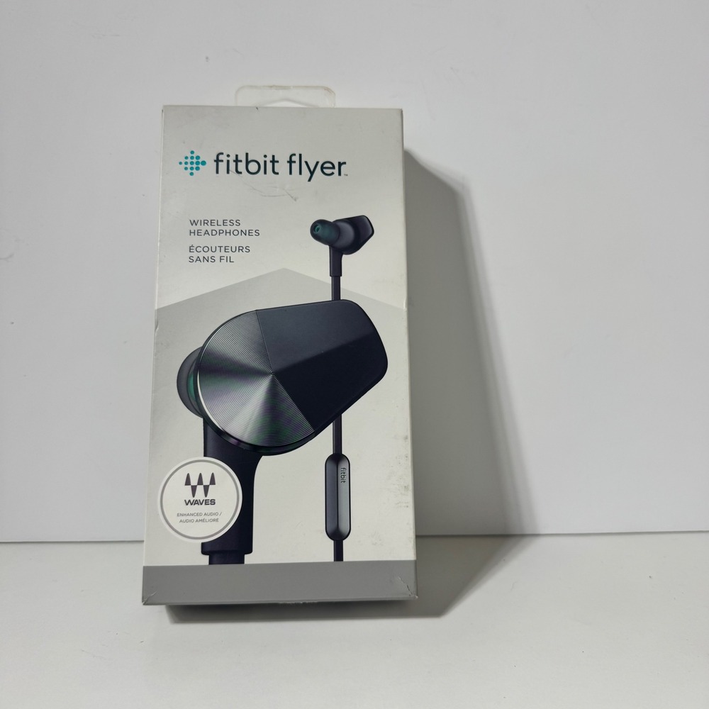 Fitbit Flyer Wireless Bluetooth Fitness Headphones Black Nightfall New Open Box